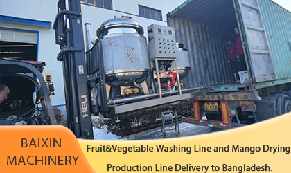 Livraison au Bangladesh d'une ligne de lavage et de tri de fruits et légumes et d'une ligne de séchage de mangues