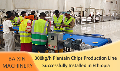 Une ligne de production de chips de plantain de 300 kg/h a été installée avec succès en Éthiopie.